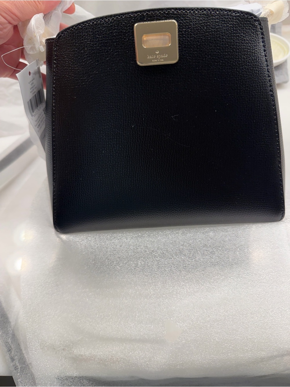kate spade Black Pebbled Leather Crossbody with Gold Plate